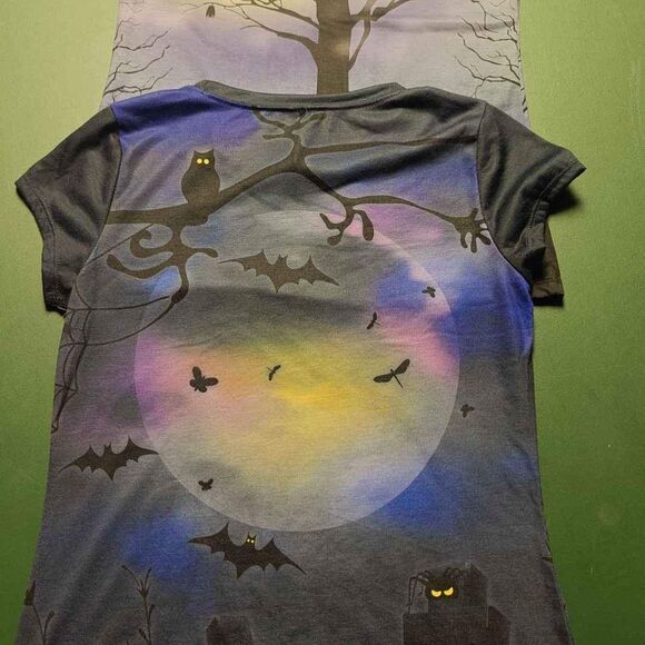 Set of 2 Bride & Groom Skeleton Dual Sided Graphic T-Shirts - Juniors Medium - Picture 2 of 10